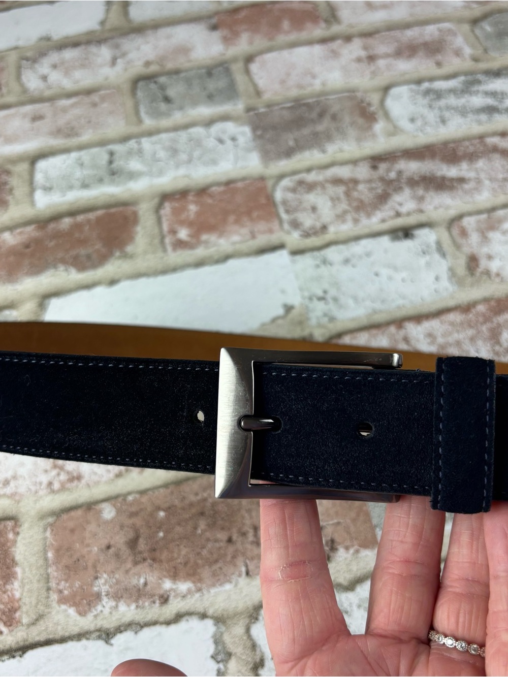 NWOT Cremieux Cashmere Suede Dress Belt Size 38 Mens - Picture 4 of 7